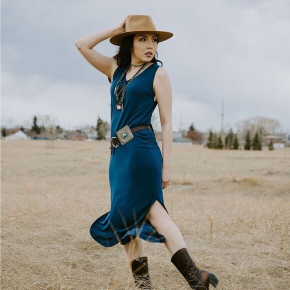 JACKSON Rowe Larch Dress- Ocean - Picture 2 of 8